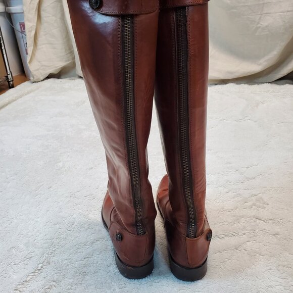 Frye Tan Brown Leather Cowgirl Western Bohemian Rodeo Boho Riding Tall Boots 7 B - Picture 4 of 16
